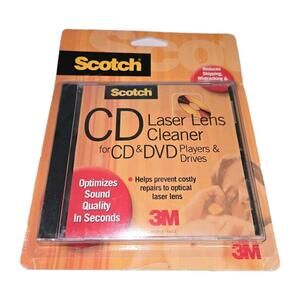 2004 3M Scotch Laser Lens Cleaner Disc Sealed for CD/DVD, Factory Sealed, AV101